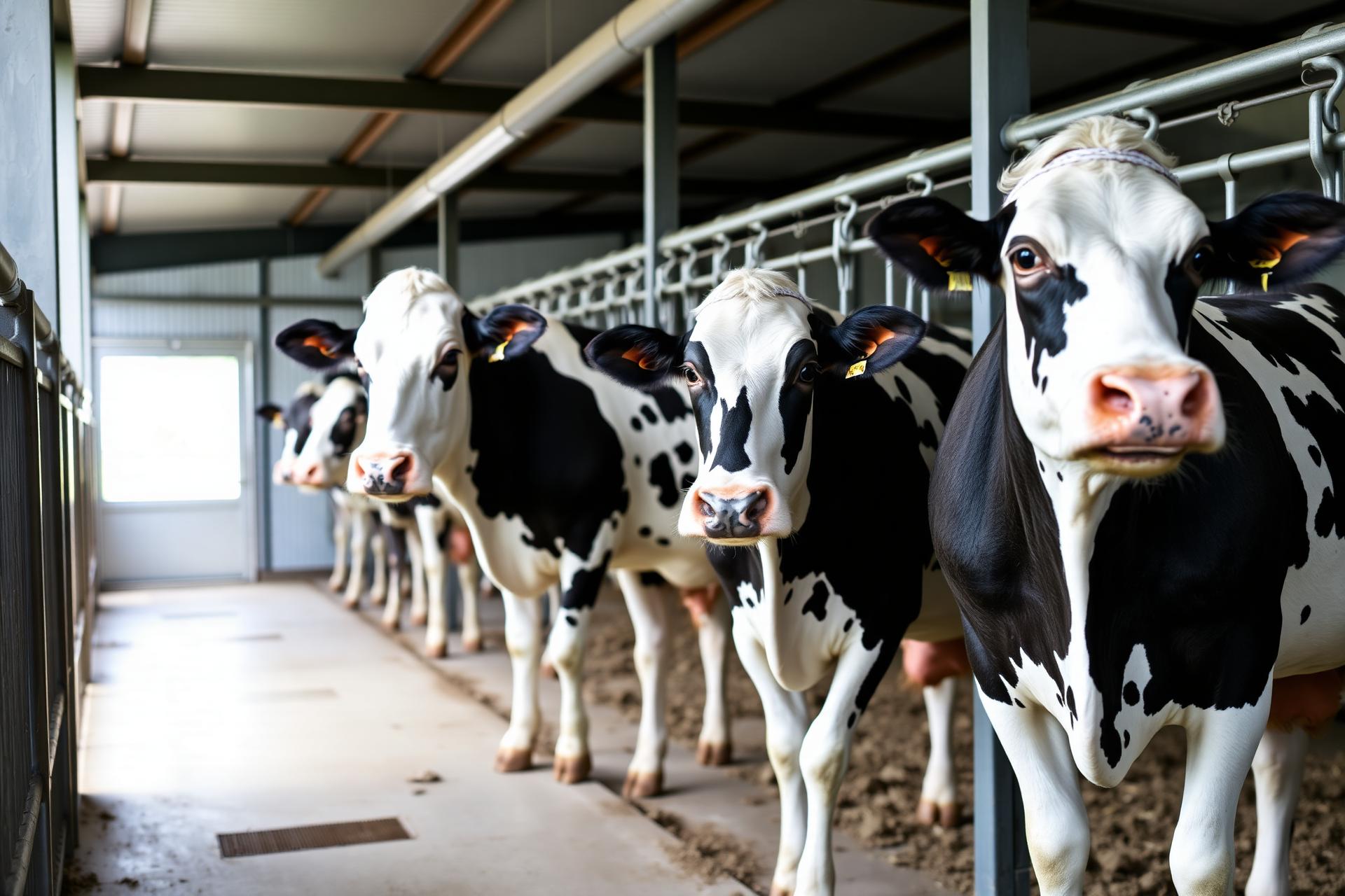 Holstein koeien in een ligboxenstal